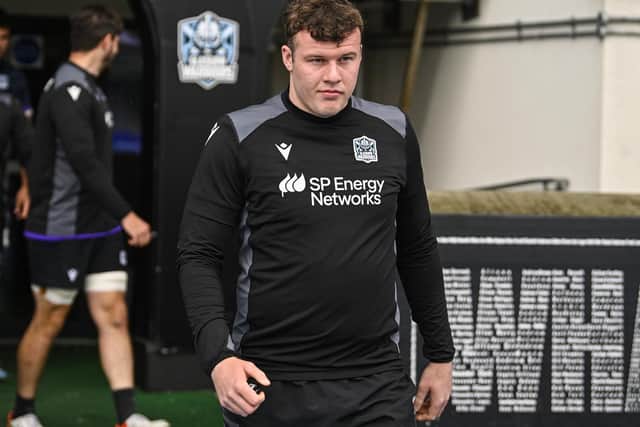 Gregor Hiddleston during a Glasgow Warriors training session at Scotstoun Stadium. (Photo by Rob Casey / SNS Group)