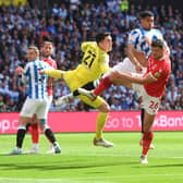 Former Aberdeen defender Scott McKenna in action during Nottingham Forest's win over Huddersfield Town in the Championship Play-Off final at Wembley. (Photo by Mike Hewitt/Getty Images)