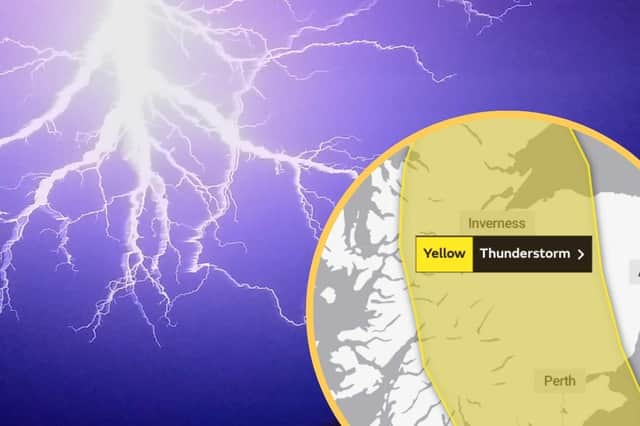 The Met Office has issued yellow warnings of thunderstorms and rain across Scotland set to take place from Tuesday afternoon onwards.