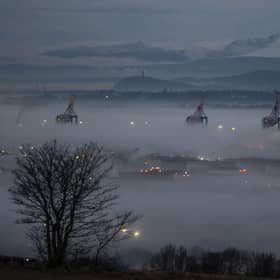 Cold weather and fog hits the Central Belt. Picture: Lisa Ferguson