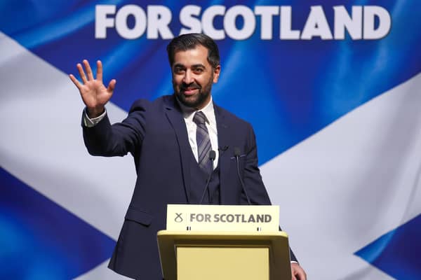 Humza Yousaf at the SNP's campaign conference. Picture: Jeff J Mitchell/Getty Images.