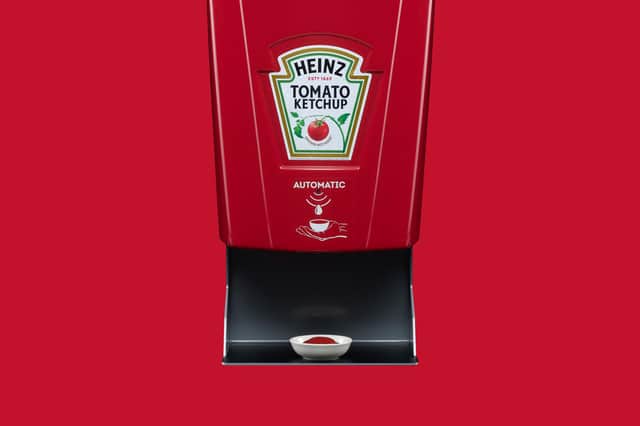 Heinz's new sauce dispenser is contactless.