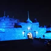 The Castle is lit up blue this evening to celebrate St Andrew's Day. Picture credit: Allan Crow.