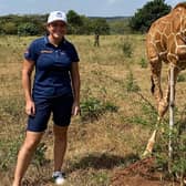 Aberdonian Michele Thomson grabbed the chance to be pictured with some of the wildlife roaming the course at Vipingo Ridge before teeing off in this week's Magical Kenya Ladies Open. Picture: Michele Thomson