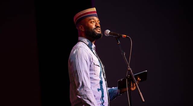 Inua Ellams performs as part of A Toast to the People