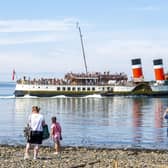 Waverley sets sail from Largs with the first passenger cruise since last September. Picture: Lisa Ferguson