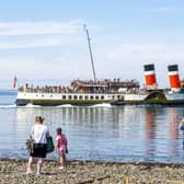 Waverley sets sail from Largs with the first passenger cruise since last September. Picture: Lisa Ferguson