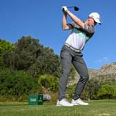 Euan Walker tees off on the 12th hole on day one of the Rolex Challenge Tour Grand Final supported by The R&A at Club de Golf Alcanada in Alcudia, Spain. Picture: Octavio Passos/Getty Images.