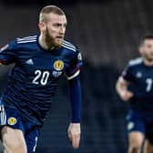 Scotland's Oli McBurnie during a World Cup qualifier between Scotland and the Faroe Islands at Hampden Park, on March 31, 2021, in Glasgow, Scotland. (Photo by Craig Williamson / SNS Group)