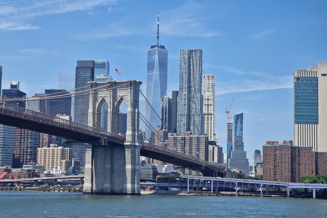 The Brooklyn Bridge, which joins Manhattan with Brooklyn, on New York's East River. Pic: S Rafferty