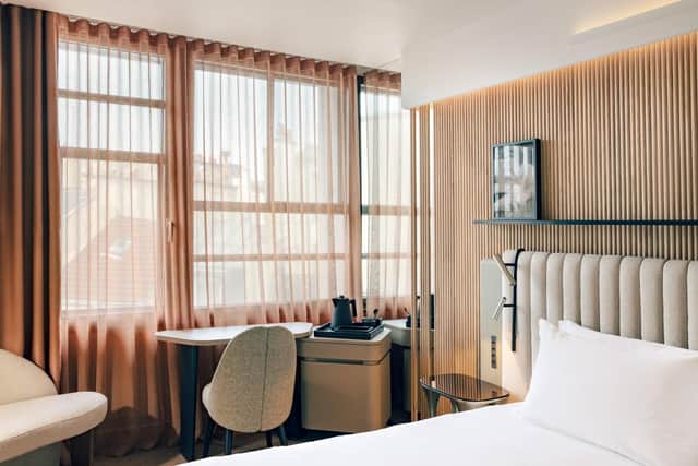 A bedroom at the Hotel Dame des Arts Pic: Ludovic Balay