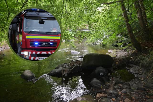 Fire engines and a water rescue vehicle were seen heading towards the River Esk in Musselburgh on Thursday.