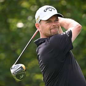 MADRID, SPAIN - OCTOBER 07: David Drysdale of Scotland tees off on the 15th hole during Day Two of the acciona Open de Espana presented by Madrid at Club de Campo Villa de Madrid on October 07, 2022 in Madrid, Spain. (Photo by Stuart Franklin/Getty Images)