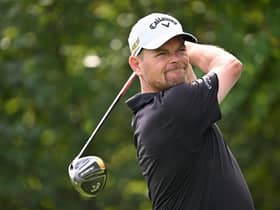 MADRID, SPAIN - OCTOBER 07: David Drysdale of Scotland tees off on the 15th hole during Day Two of the acciona Open de Espana presented by Madrid at Club de Campo Villa de Madrid on October 07, 2022 in Madrid, Spain. (Photo by Stuart Franklin/Getty Images)