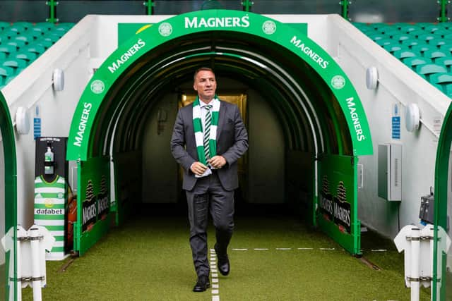 Brendan Rodgers is unveiled as the new Celtic manager for the second time. (Photo by Craig Williamson / SNS Group)