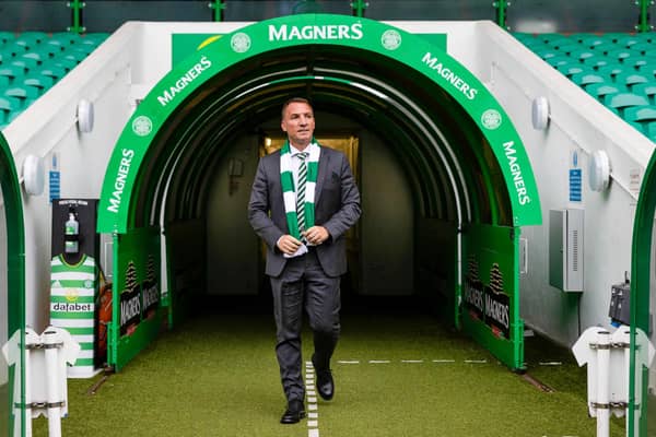 Brendan Rodgers is unveiled as the new Celtic manager for the second time. (Photo by Craig Williamson / SNS Group)