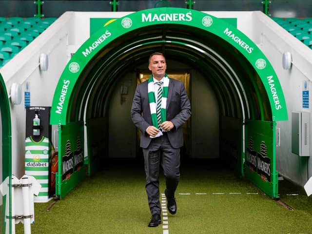 Brendan Rodgers is unveiled as the new Celtic manager for the second time. (Photo by Craig Williamson / SNS Group)
