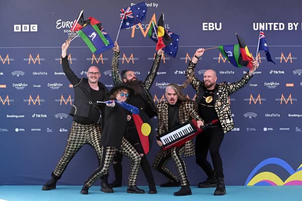 Australia's 2023 Eurovision Song Contest representatives Voyager during the Liverpool Opening Ceremony Turquoise Carpet. Photo: Getty Images