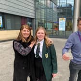 Clare and Beth McKenzie and surgeon Roddy O'Kane.