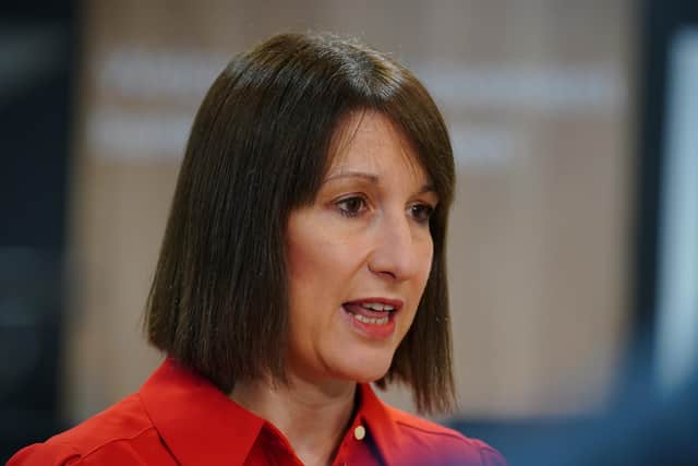 The Chancellor of the Exchequer Rachel Reeves speaks to the media. PIC: Peter Byrne/PA Wire