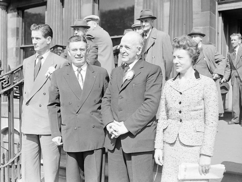 Abe Moffat and long-serving MP Barbara Castle at Edinburgh's Miners' May Day Gala in 1956.