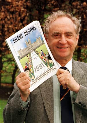 George Montgomery in 1991, with a book written by former pupils at Donaldson's College (Picture: Crauford Tait)