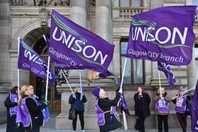 Women council workers fighting for fair equal pay compensation. Picture: John Devlin