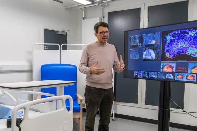 Less Grey Imaging, a Heriot-Watt University spin-out since 2023, was recently shortlisted for its innovation at Scotland’s Life Sciences Awards. The picture shows Professor Vassilis Sboros.