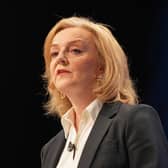 Foreign Secretary Liz Truss during her speech at the Conservative Party Conference in Manchester.