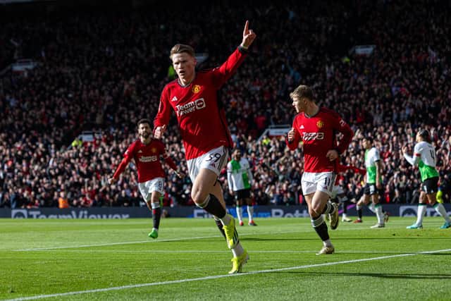 McTominay celebrates his recent goal for Man Utd against Liverpool in the FA Cup.