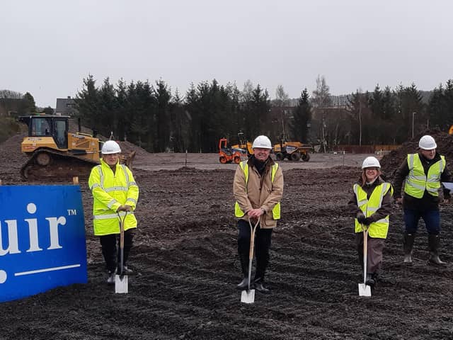 Councillors Margaret Kennedy, Tony Miklinski and Karen Marjoram, with Andy Richardson (London & Scottish) and Alan Muir (Muir Construction).