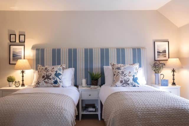 A twin bedroom in an Argyll country home