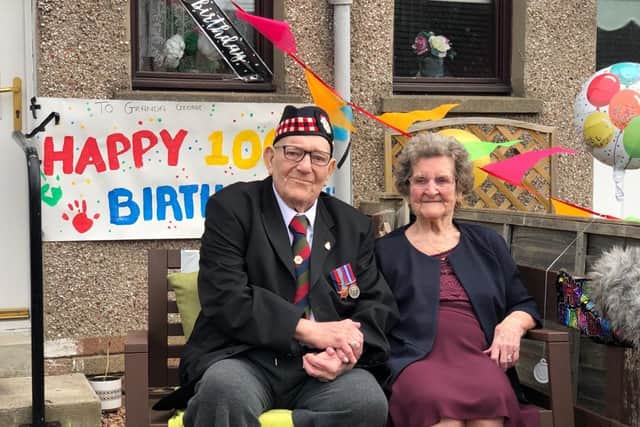 George Simpson celebrated his 100th birthday with his wife Betty.