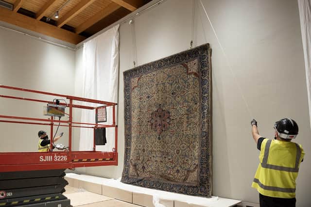 The Burrell Collection Arabesque Carpet being installed.
PIC: Glasgow Museums and Libraries Collections