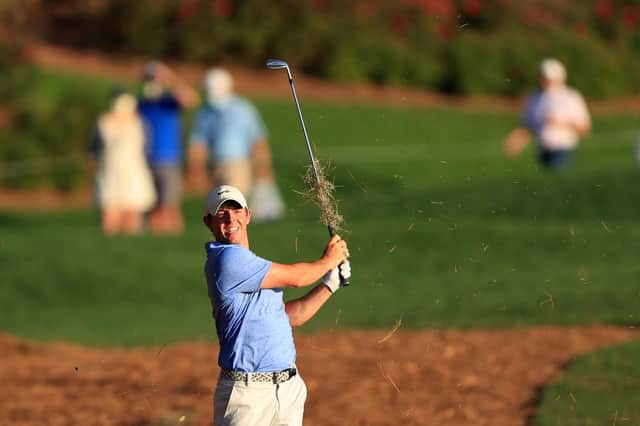 Rory McIlroy plays a shot on the 18th hole during the second round of The Players' Championship at TPC Sawgrass in Ponte Vedra Beach, Florida. Picture: Sam Greenwood/Getty Images.