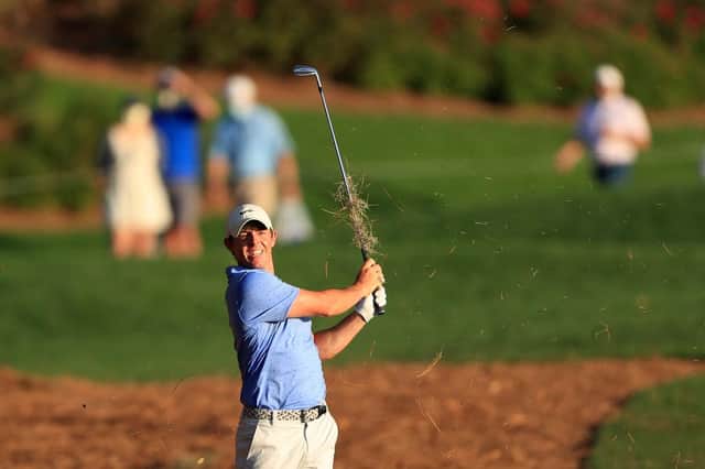 Rory McIlroy plays a shot on the 18th hole during the second round of The Players' Championship at TPC Sawgrass in Ponte Vedra Beach, Florida. Picture: Sam Greenwood/Getty Images.