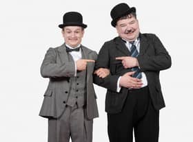 Steven McNicoll as Oliver Hardy and Barnaby Power as Stan Laurel in the Royal Lyceum production of Tom McGrath's Laurel & Hardy