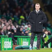 Celtic manager Brendan Rodgers looks on during the 2-0 defeat by Hearts.
