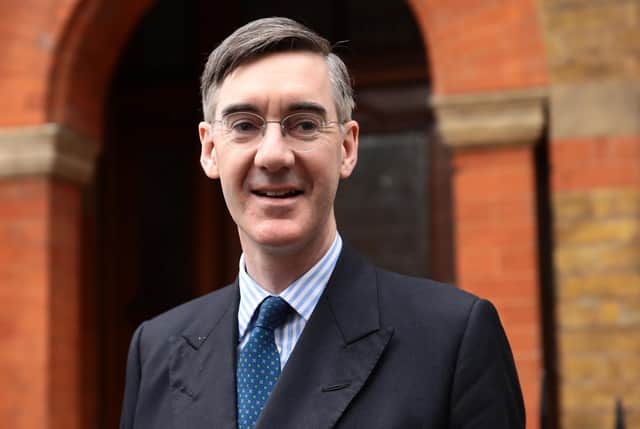 Commons leader Jacob Rees-Mogg pictured outside him London home