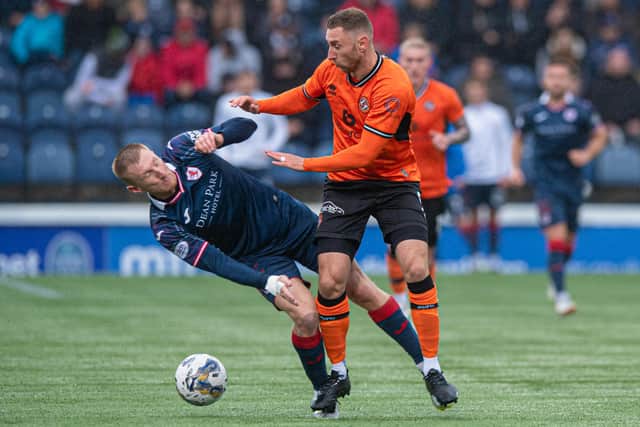 Raith Rovers' Liam Dick and Dundee United's Louis Moult will do battle once again in Kirkcaldy.