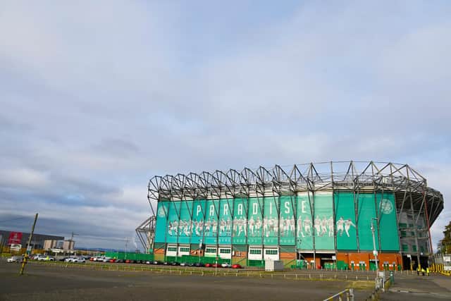 A banner was displayed outside of Celtic Park. Picture: SNS