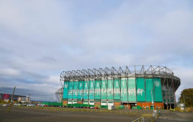 A banner was displayed outside of Celtic Park. Picture: SNS