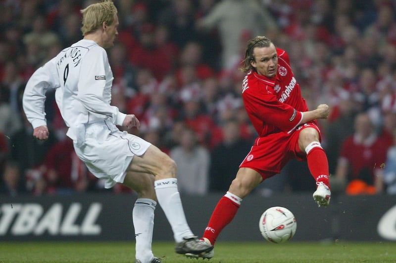 Bolo Zenden scored Middlesbrough's second in the League Cup Final and went onto play for the club for another year before joining Liverpool. The Dutchman also enjoyed spells with Marseille and Sunderland before retiring on Wearside at 34-years-old. Zenden went on to become assistant manager at Chelsea (2012-13) and Jong PSV (2013-15) and is now a coach at PSV.