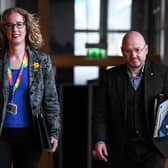 Lorna Slater and Patrick Harvie, co-leaders of the Scottish Greens (Photo by ANDY BUCHANAN/AFP via Getty Images)