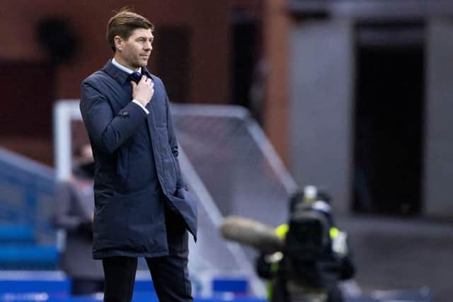 Rangers manager Steven Gerrard during last week's Scottish Cup Third Round tie between Rangers and Cove Rangers which Nathan Patterson and Calvin Bassey both played in. (Photo by Alan Harvey / SNS Group)
