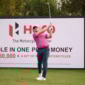 Connor Syme tees off on the seventh hole during the continuation of round two of the Hero Dubai Desert Classic at Emirates Golf Club. Picture: Ross Kinnaird/Getty Images.