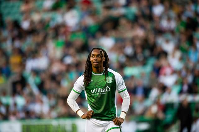 Jair Tavares made his Hibs debut on Wednesday evening as his new club were held by Greenock Morton in the Premier Sports Cup. Picture: SNS