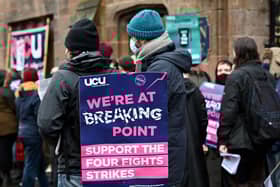 Previous industrial action in the higher education sector. Picture: John Devlin