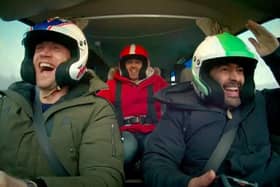 Top Gear presenters (left to right) Freddie Flintoff, Paddy McGuinness and Chris Harris on a first-look teaser for series 27. Picture: Lee Brimble / BBC Studios/PA Wire