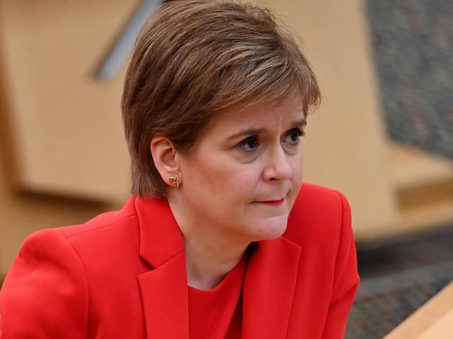 First Minister Nicola Sturgeon attending First Minster's Questions at the Scottish Parliament in Edinburgh picture: PA